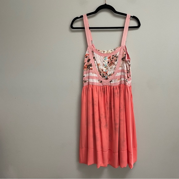 Matilda Jane Honeyed Peach Elegance Dress smocked floral size large - Picture 2 of 9